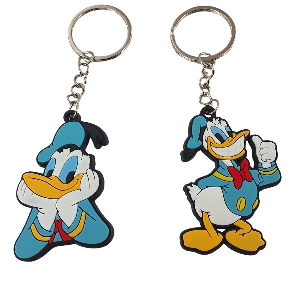 Disney Donald Duck Rubber Keychain Fob‎ Charms | Set of 2